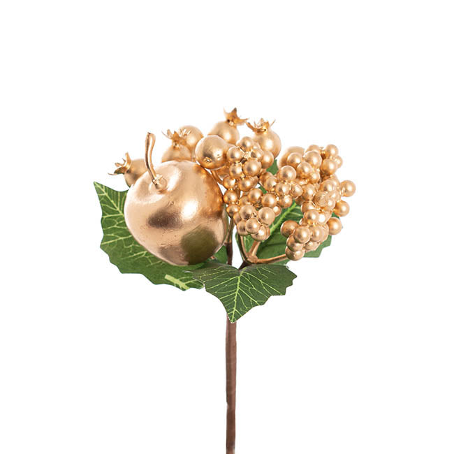 Christmas Apple & Mini Pomegranat GOLD - Wreath Add On
