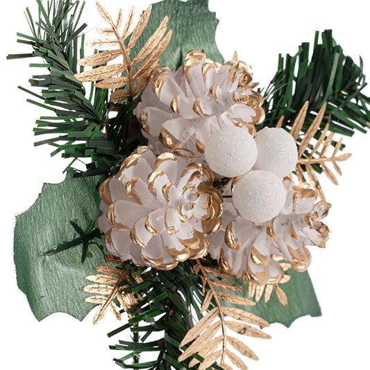 Pinecone Gift Berry Christmas WHITE - Wreath Add On