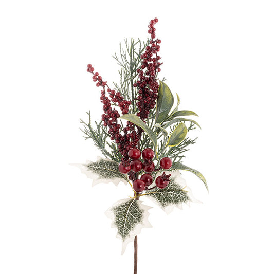 Mixed Berry & Fern Pick Red (32cmH)