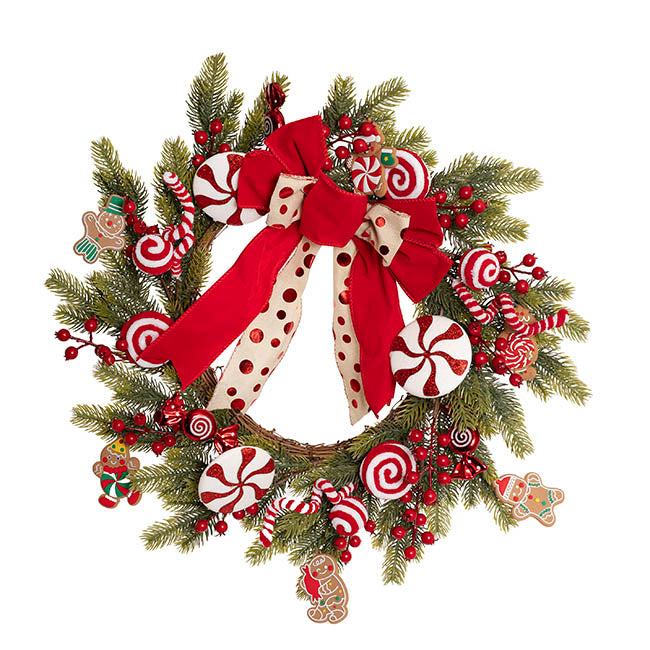 Sweet Candy Gingerbread Man Wreath