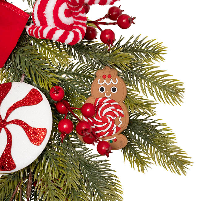 Sweet Candy Gingerbread Man Wreath