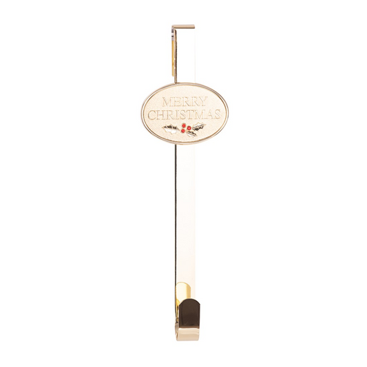 Wreath Door Hanger Gold Merry Christmas