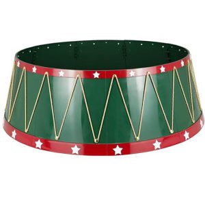 Green & Red Drum Christmas Tree Collar