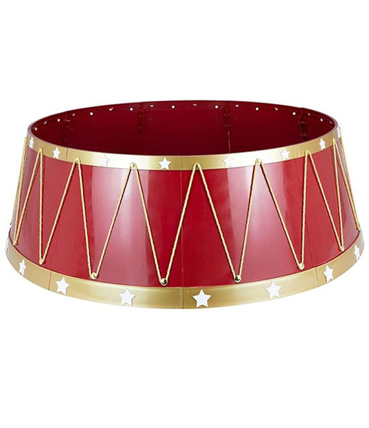 Red & Gold Drum Christmas Tree Collar