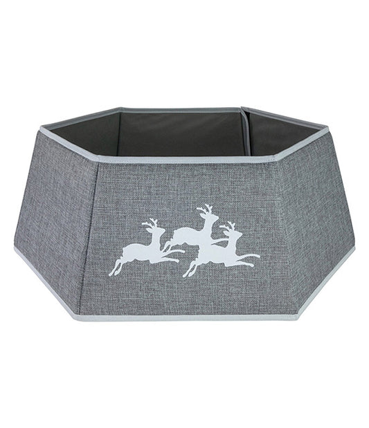 Hexagon Christmas Tree Collar – Grey with Reindeer