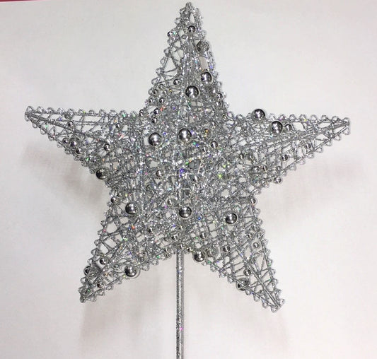 Silver Tree Top Star - Large 30cm