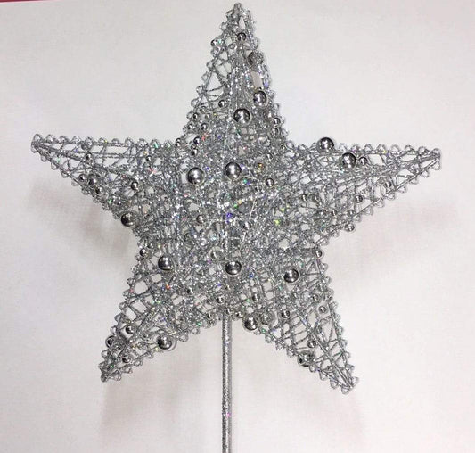 Silver Tree Top Star - Small 20cm